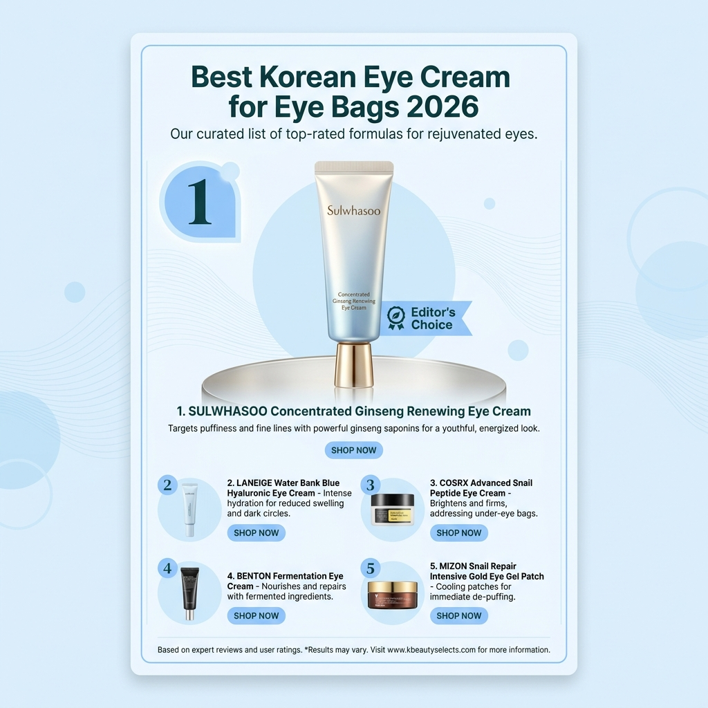 Best Korean Eye Cream for Eye Bags & Dark Circles (2026)